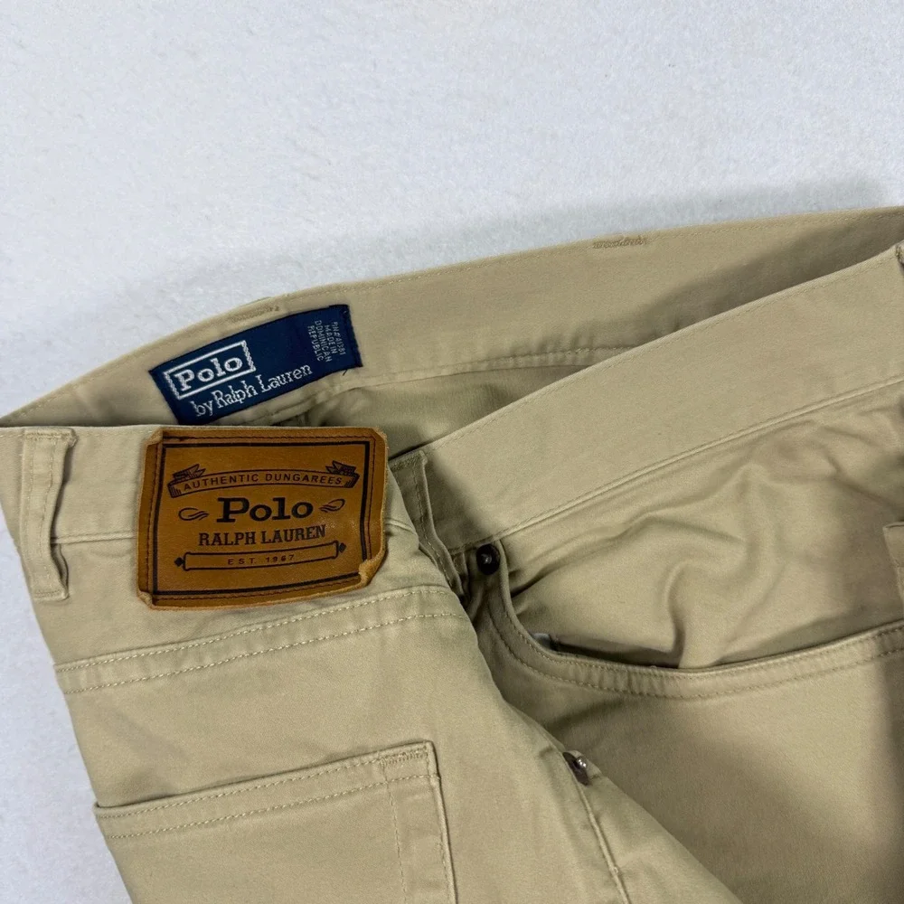 Vintage Polo Ralph Lauren Dungaree Pants Mens 38x32 Khaki Tan Chinos NWOT Unworn - Picture 3 of 12